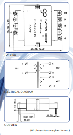 planar transformer 200 to 1000w