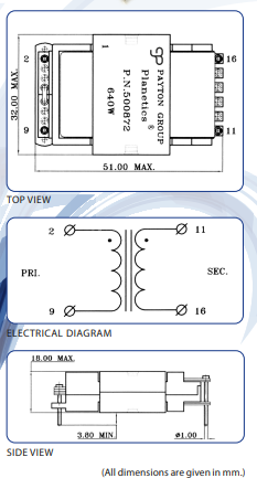 200-1400w planar transformer design