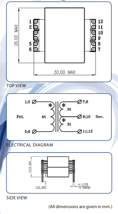 planar transformer 30to 500w