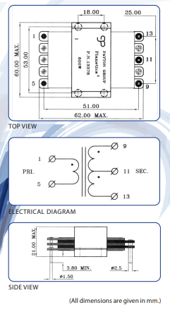 planar transformer 300-1000w