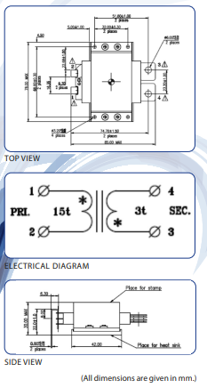 500w-3.5kw planar transformer design