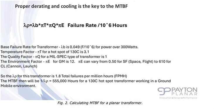Fig. 2. Calculating MTBF for a planar transformer. Fig. 2. Calculating MTBF for a planar transformer.