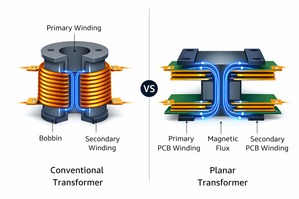 Planar vs. Conventional Transformer